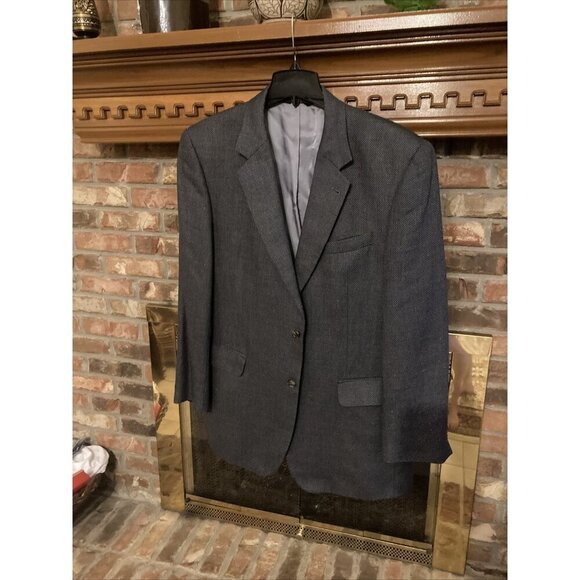 mens jos a bank gray Suit Jacket Size 46 Long Silk & Wool Blend - Picture 2 of 9